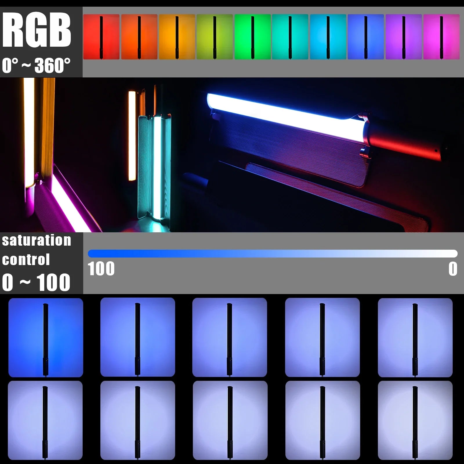 Afralia™ RGB Light Wand LED Video Stick 20.59 inch - Photography Studio TikTok