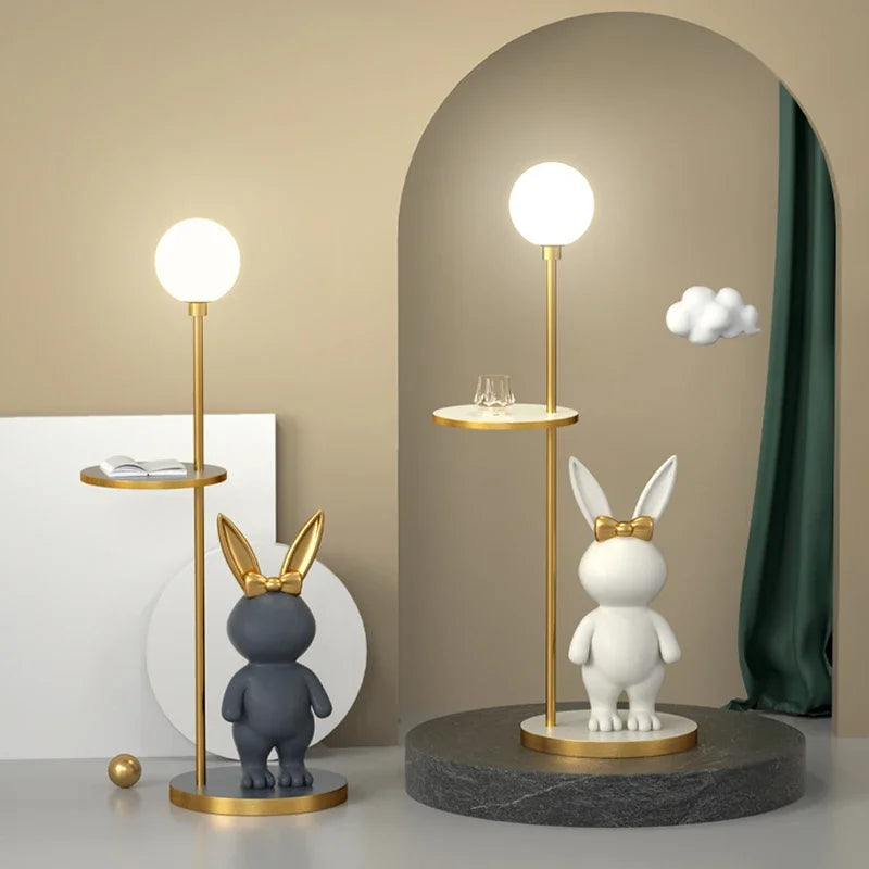 Afralia™ Nordic Floor Lamp with Round Table - Modern Art Decor Resin Light