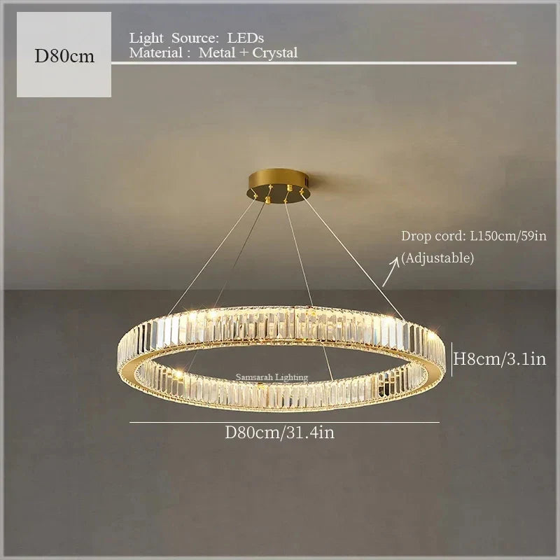 "Afralia™ Crystal Ceiling Pendant Chandelier – Luxury Light for Living Room, Bedroom, and Dining Area"