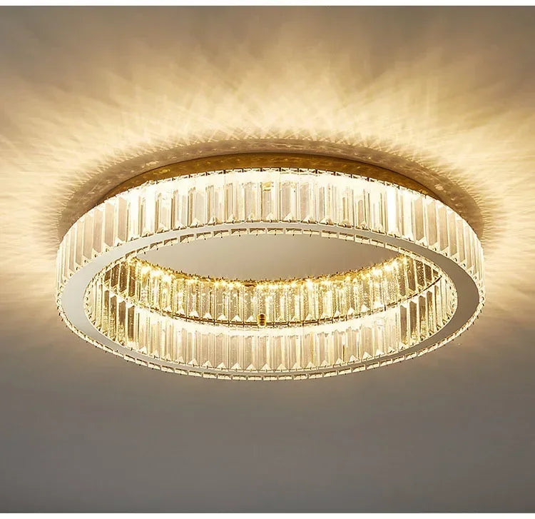 Afralia™ Crystal LED Ceiling Chandelier – Modern Home Décor Lighting for Living Room, Bedroom