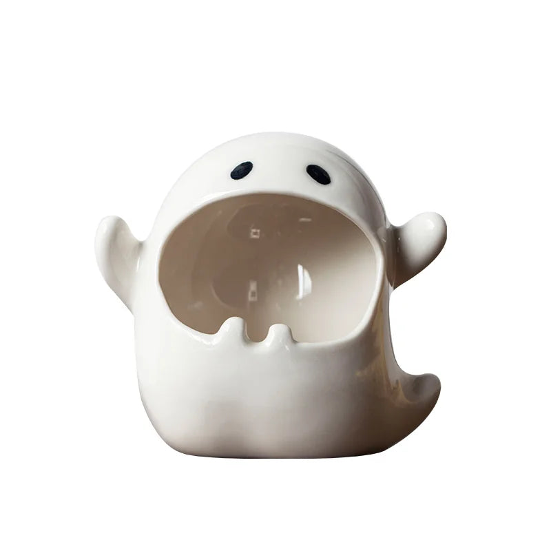 Afralia™ Ghost Genie Halloween Dolls Porcelain Ashtray Cigar Ceramic Desk Decorations