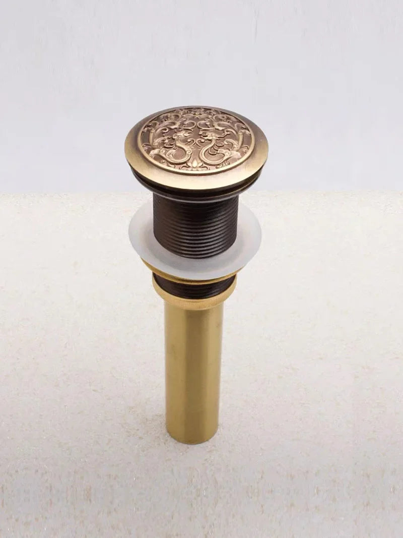 Afralia™ Brass Bathroom Sink Push-down Pop Up Drain - High Quality Lavatory Faucet Accessories