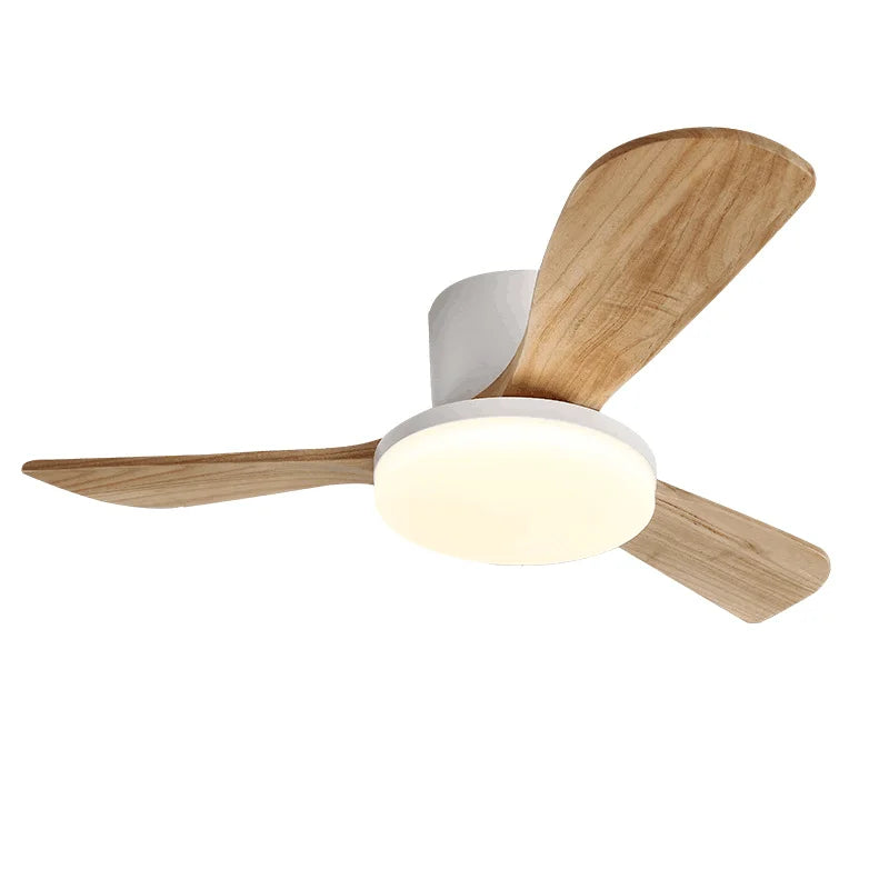 Afralia™ 52" DC Wood Ceiling Fan Light Remote Control Living Bedroom LED 35W