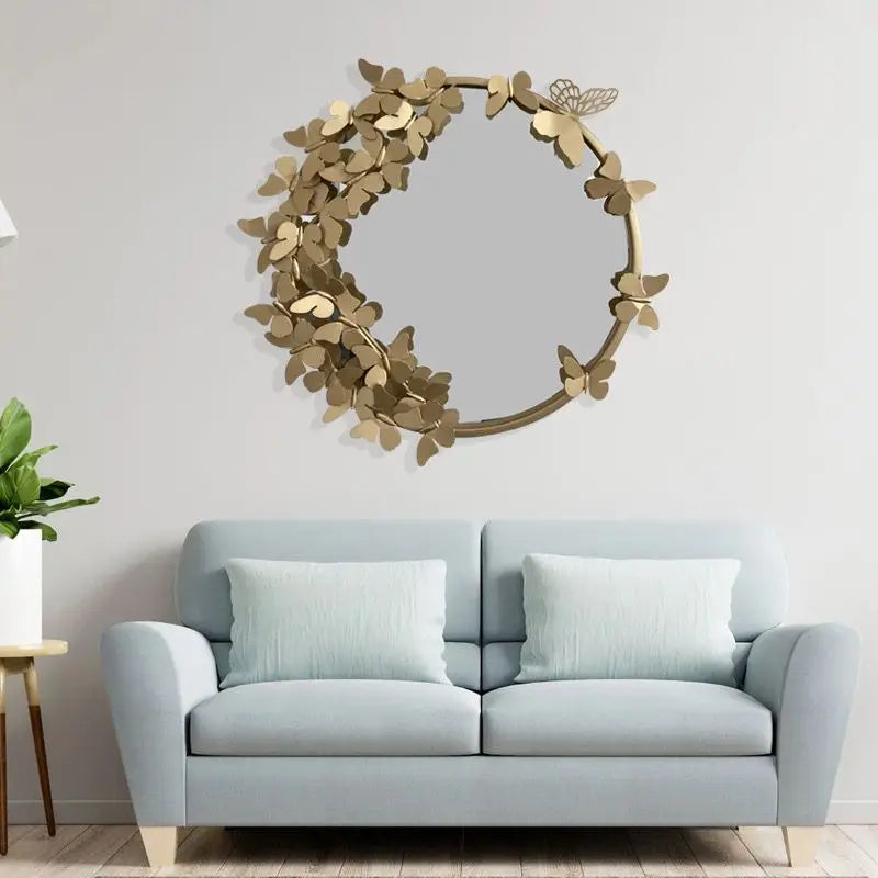 Afralia™ Metal Wall Mirror for Bathroom, Bedroom & Hallway Décor