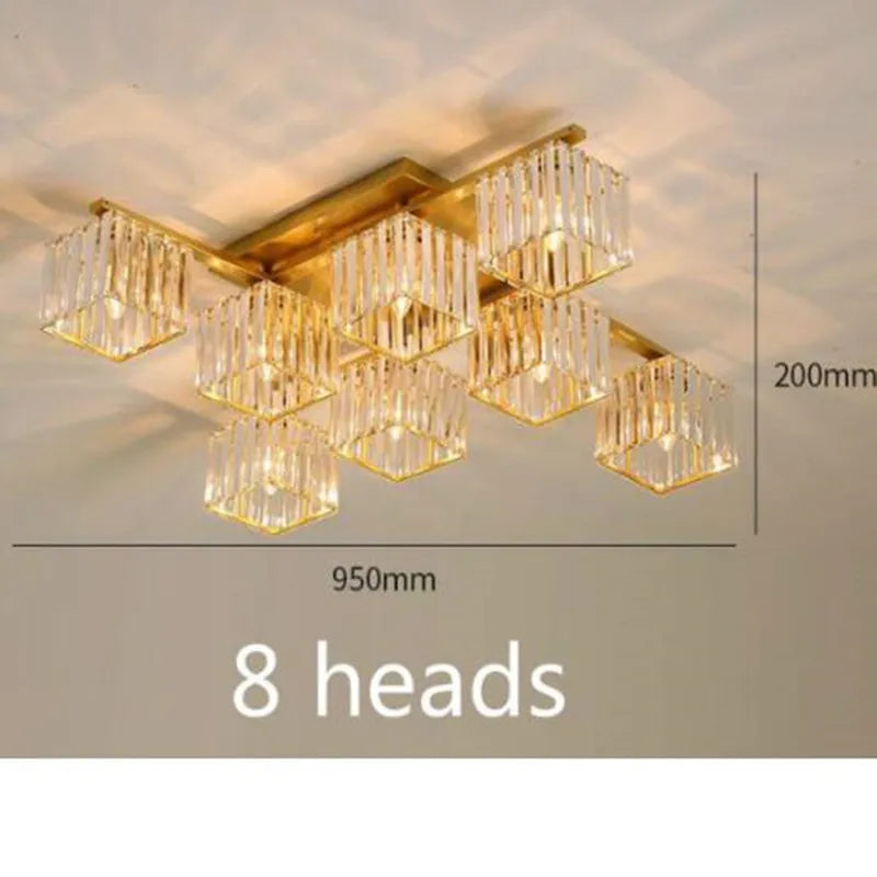 Afralia™ Square Crystal Ceiling Lamp: Modern Lighting for Living Room