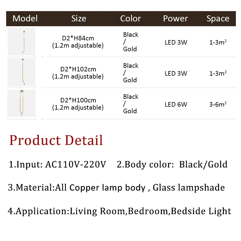 Afralia™ Copper Pendant Lights Chandelier for Living Room Bedroom Decor