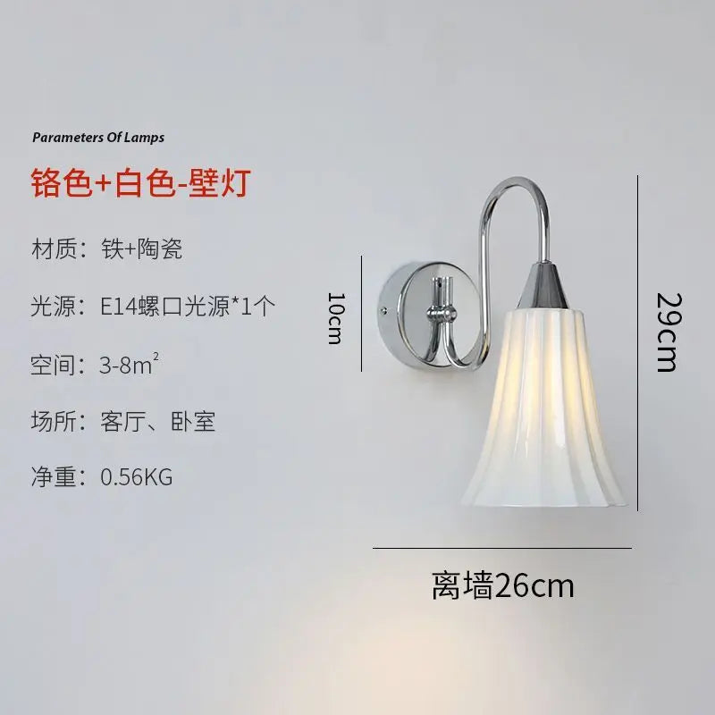 Afralia™ Nordic Ceramic Wall Lamp for Bedroom, Postmodern Style, French Design