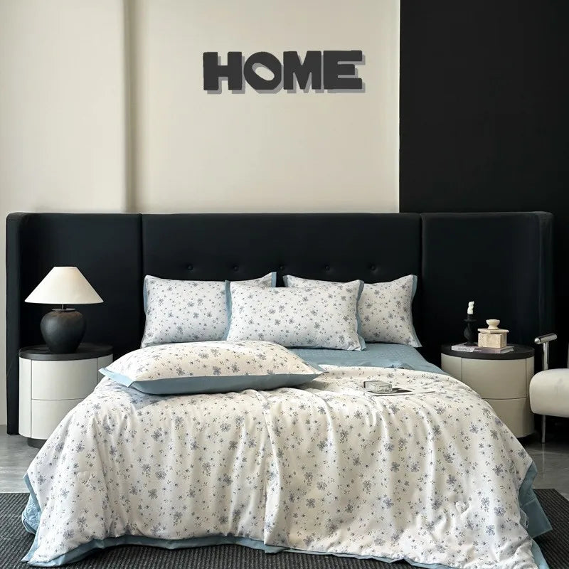 Afralia™ Cool Silk Summer Quilt Set with Sheets & Pillowcases