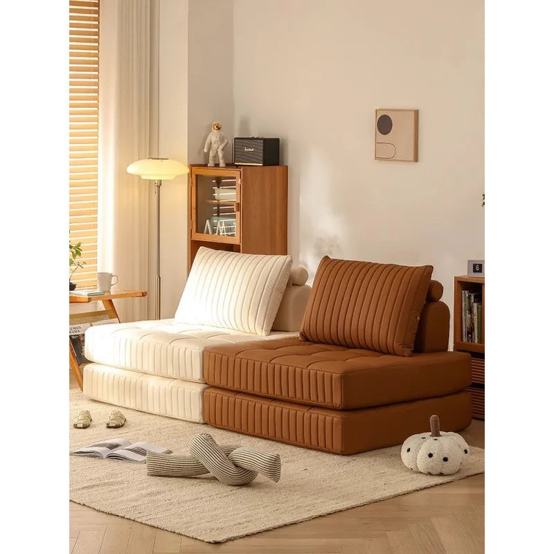 Afralia™ Luxury Corduroy Double Sofa Bed - Italian Style Retro Design