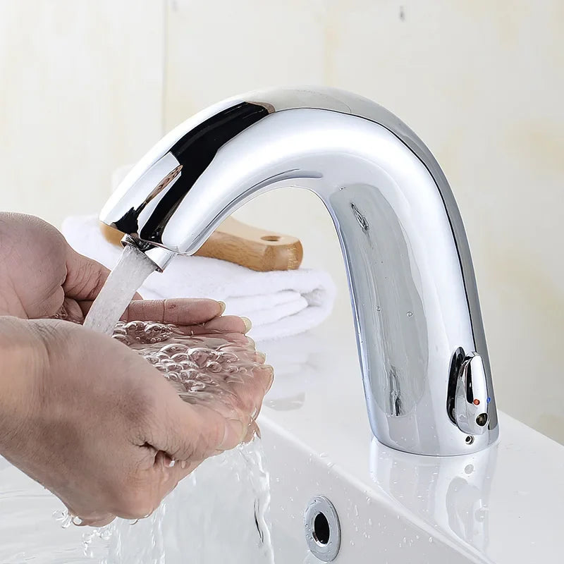 Afralia™ Touchless Sensor Basin Faucet Automatic Infrared Mixer for Bathroom Sink