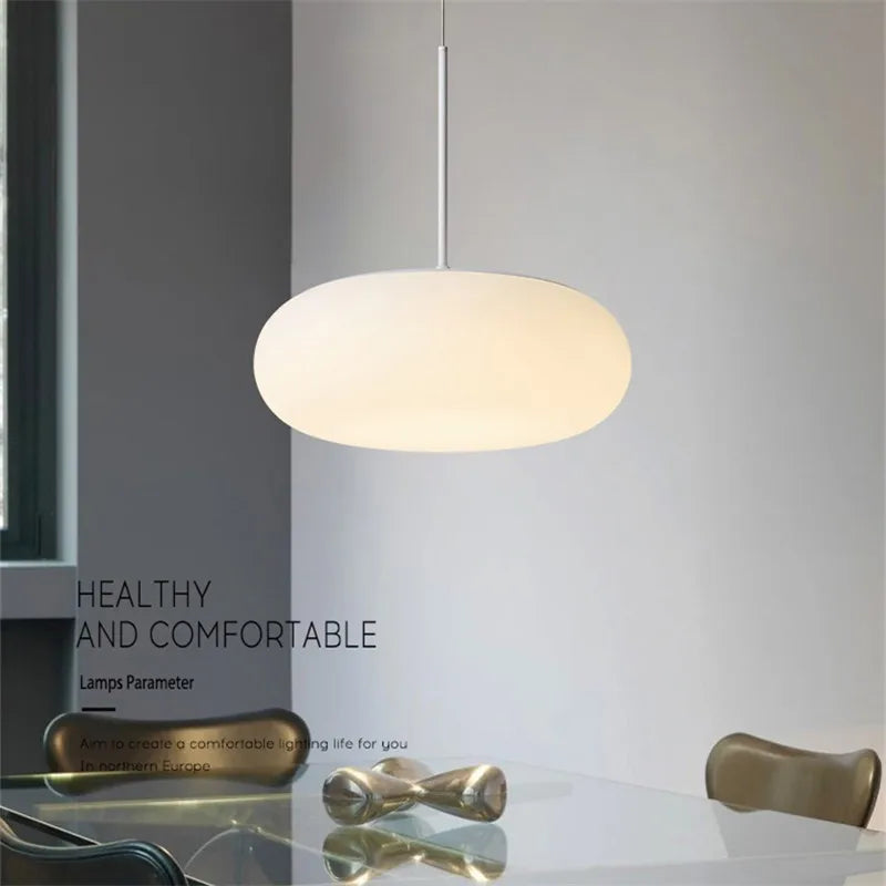 Afralia™ Itka Pendant Lamp - Minimalist White Lamp Shade for Dining Table, Bedroom, Kitchen