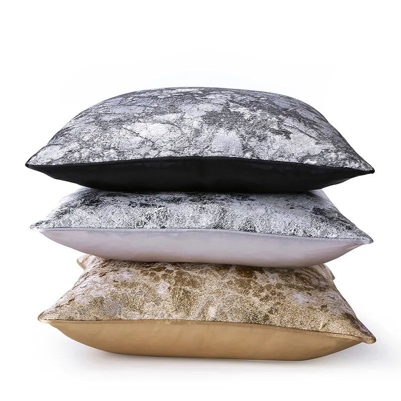 Afralia™ Luxury High End Pillow Cover for Sofa Decor, Gold Silver Decorative Cushion Cover
