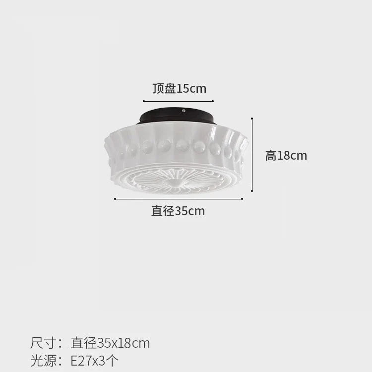 Afralia™ Glass Ceiling Lamp with E27 Light Bulb for Bedroom Living Room