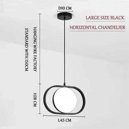 Afralia™ Modern Black LED Bedroom Hanging Lamp, Up Down Eye Glod Light