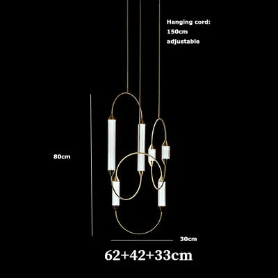 Afralia™ Glass Tube LED Chandelier: Nordic Minimalist Lighting for Living Room and Bedroom Decor