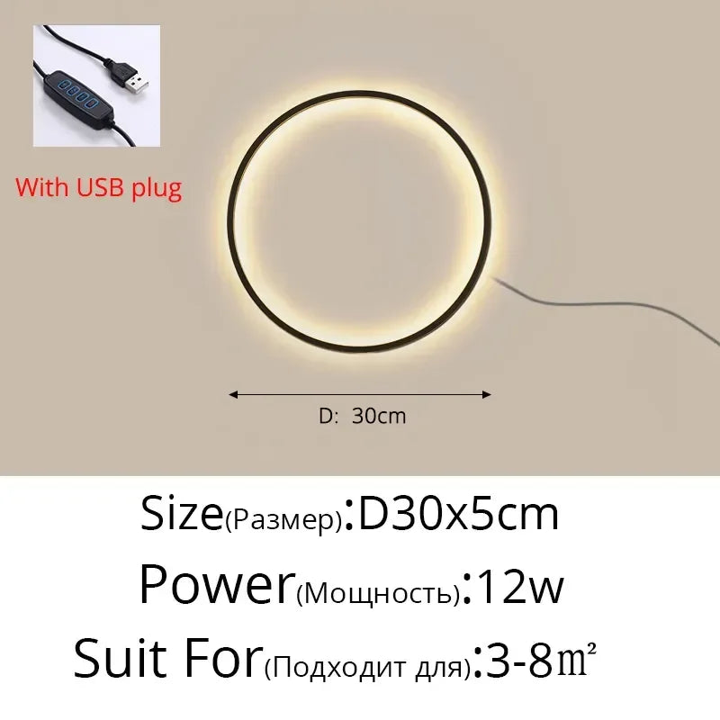 Afralia™ LED Circle Wall Lights for Living Room Bedroom Modern Decoration