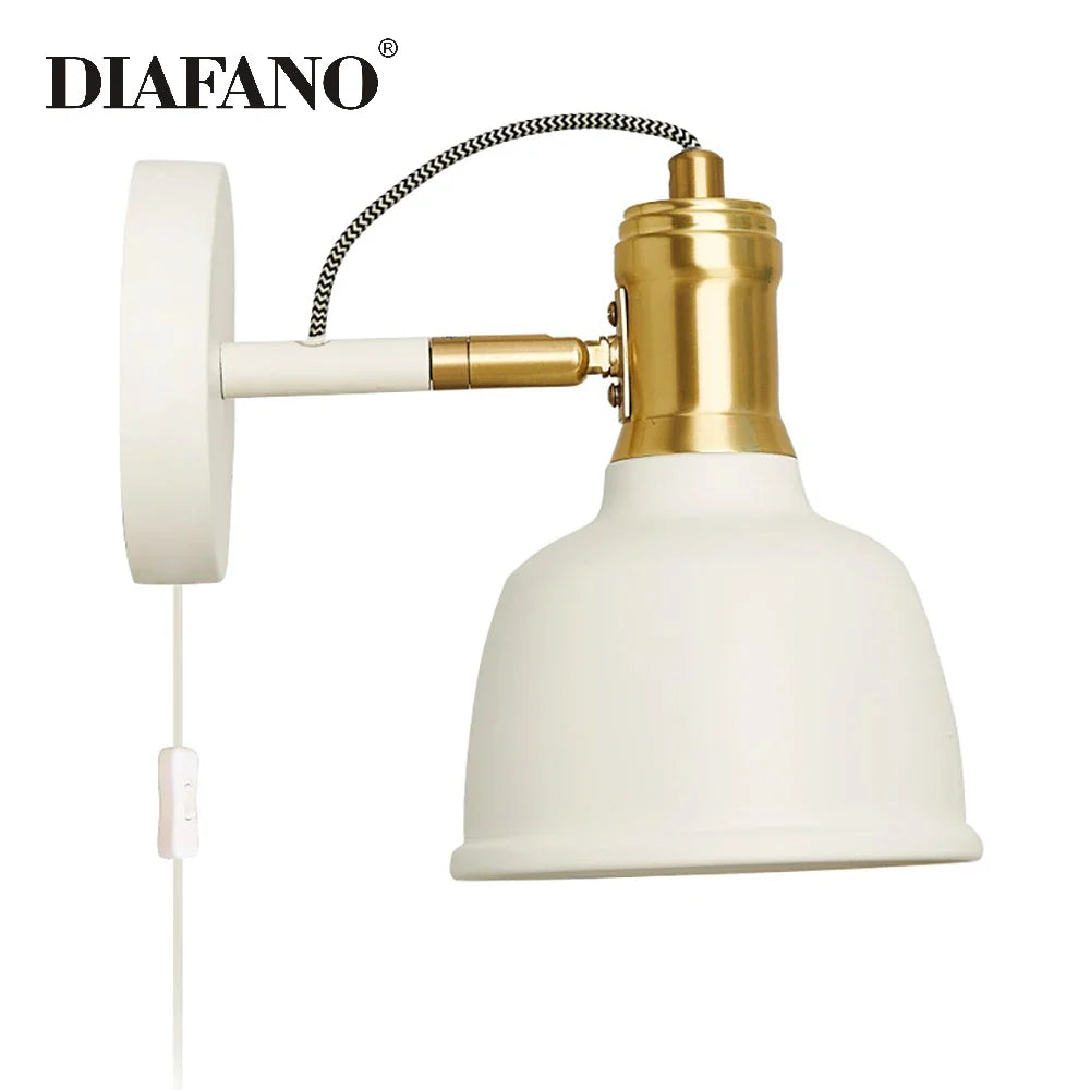 Afralia™ Rotatable Metal Wall Lamp E27 Bedside Macaroon Light Fixture