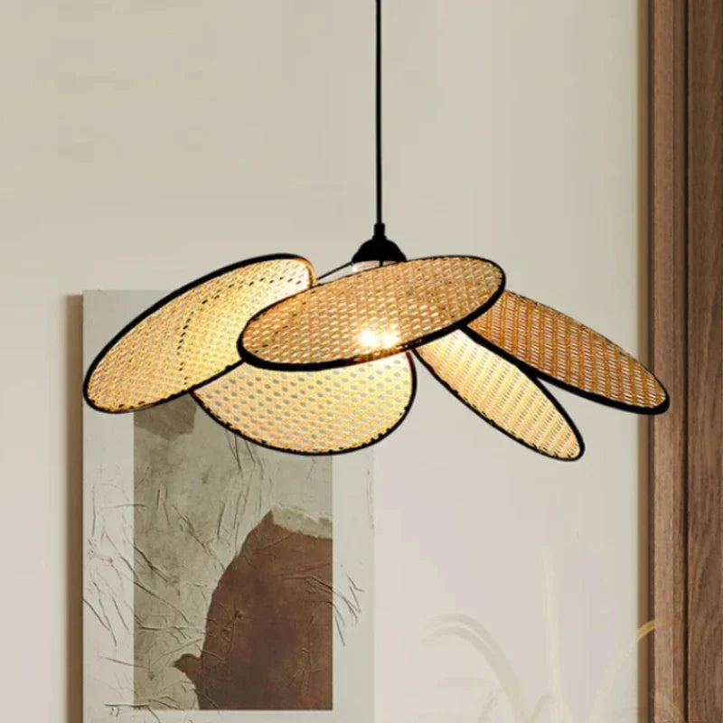 Afralia™ Petal Rattan Pendant Lamp: Stylish Lighting for Kitchen, Living Room & Tea House