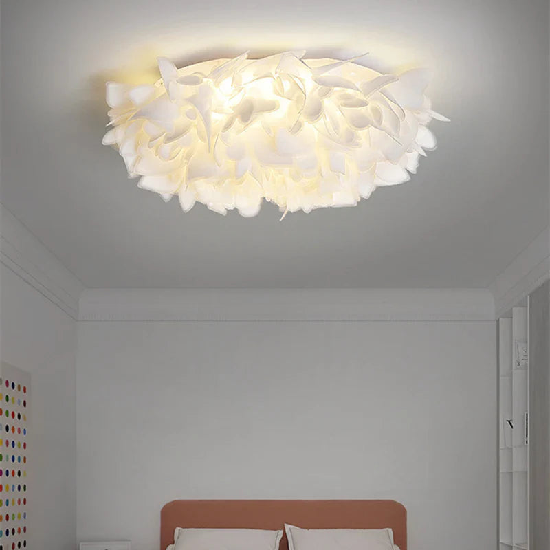 Afralia™ Flower Petal Chandelier: Modern Warm LED Ceiling Light for Living Room & Dining