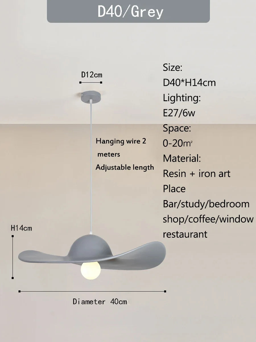 Afralia™ Nordi Cream Pendant Lights Hat Chandelier for Home Decor