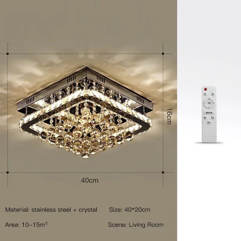 Afralia™ Crystal LED Chandelier: Modern Luxury Ceiling Lamp with Remote Control