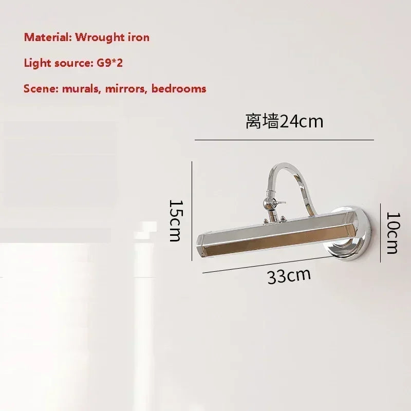 Afralia™ Modern Gold Mirror Headlight Wall Light for Bedroom and Picture Art Deco