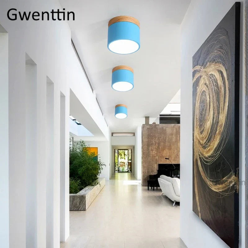 Afralia™ Wood Ceiling Light: Modern Nordic Kitchen Living Room LED Spotlight Fixture