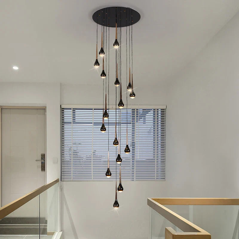 Afralia™ Modern LED Staircase Chandelier - Designer Villa Penthouse Interior Lighting