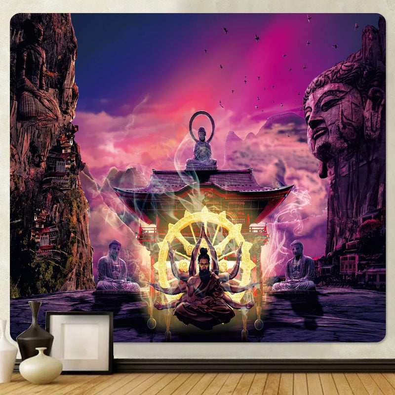 Afralia™ Indian Buddha Mandala Tapestry: Psychedelic Hippie Boho Wall Decor