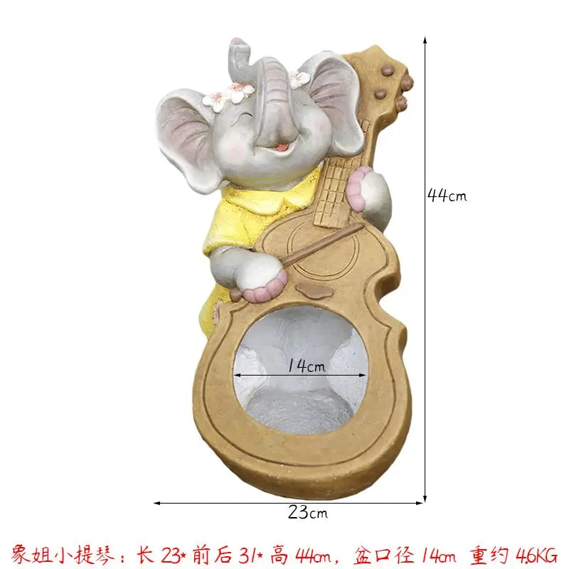 Afralia™ Elephant Garden Decoration | Creative Animal Flower Pots for Kindergarten and Outdoor Decor