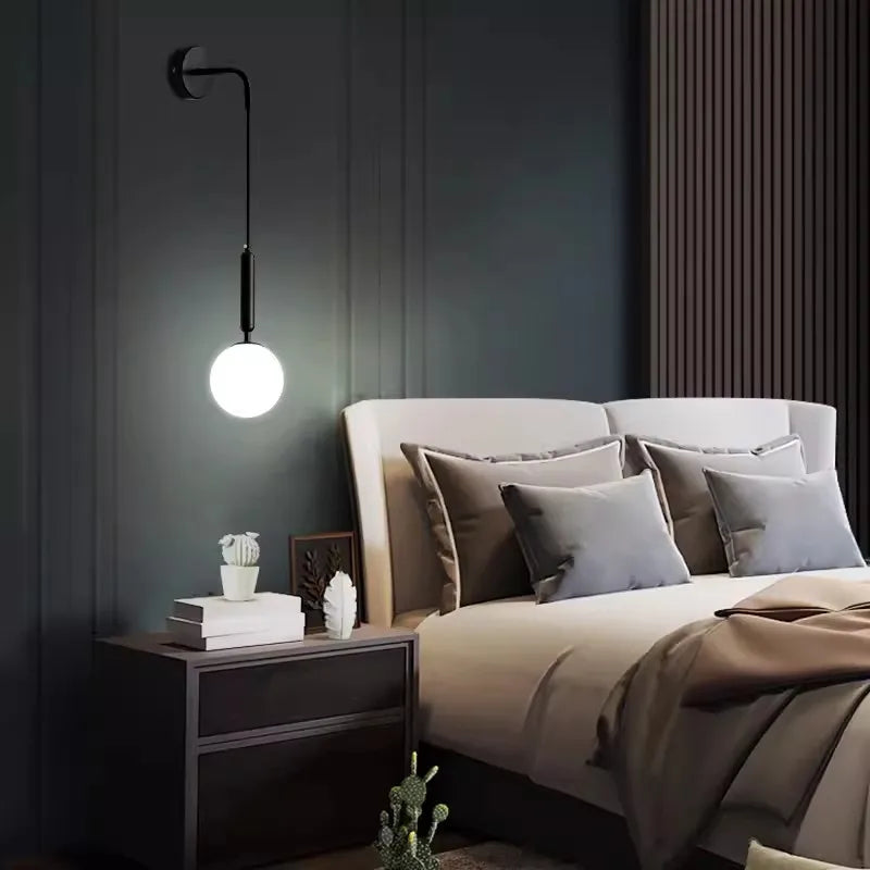 Afralia™ Nordic Copper Black Wall Hanging Light for Bedroom Living Room & Aisle