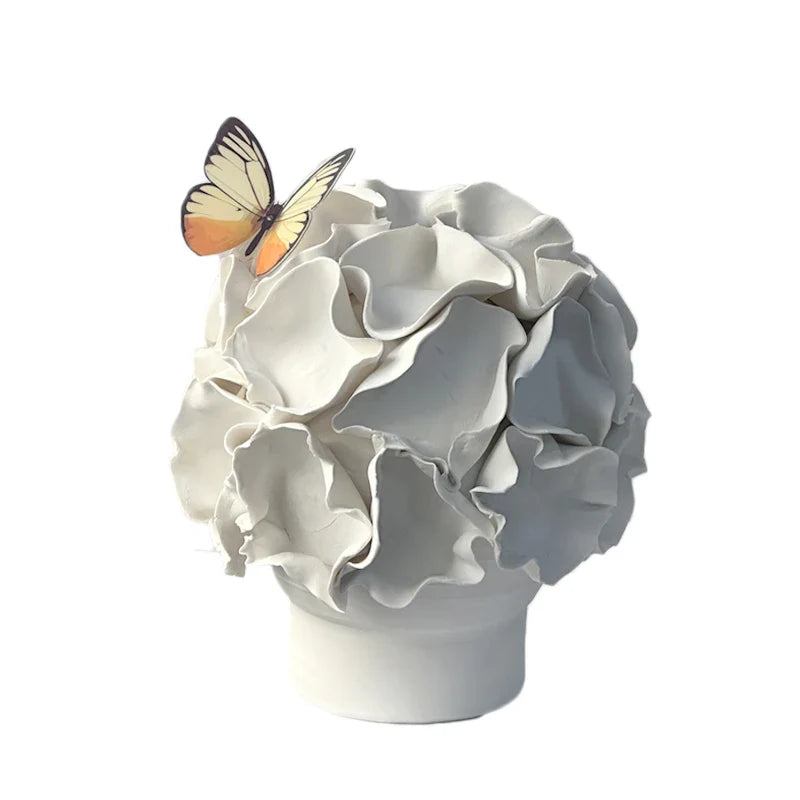 Afralia™ Ceramic Petal Folds Vase Handcrafted Home Decor Accessory