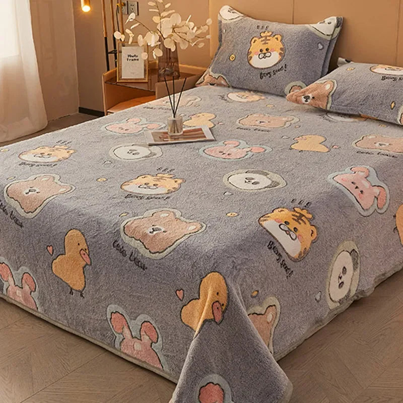 Afralia™ Cartoon Flannel Blanket: Cozy All-Season Sofa Cover & Bed Sheet
