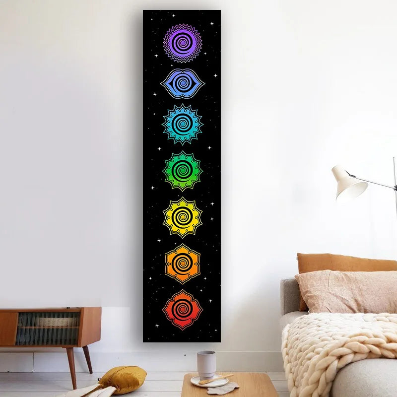 Afralia™ Rainbow Chakras Tapestry for Meditation and Yoga Home Decor