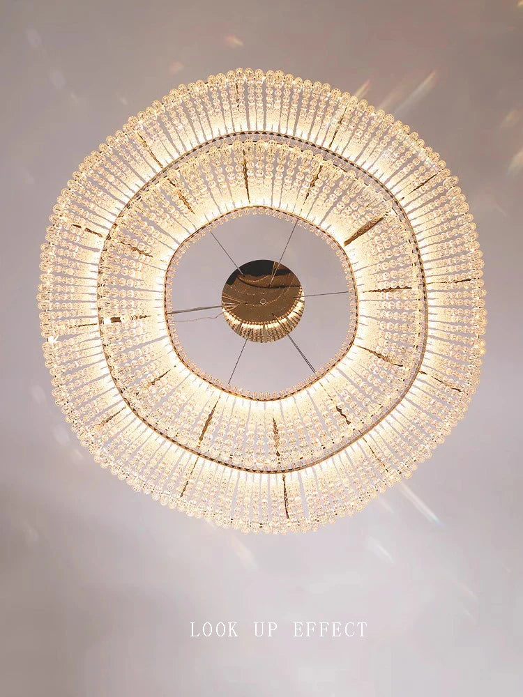 Afralia™ Modern Luxury Crystal Bead Chandelier with LED Lights for Home Decor