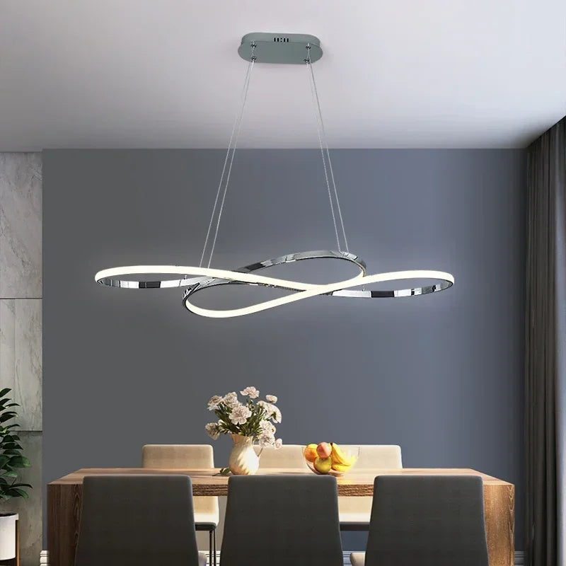 Afralia™ LED Chandelier Dining Kitchen Living Room Electroplated Upholstery Light