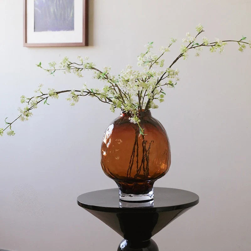 "Afralia™ Gradient Glass Vase for Flower Arrangement and Home Decoration"