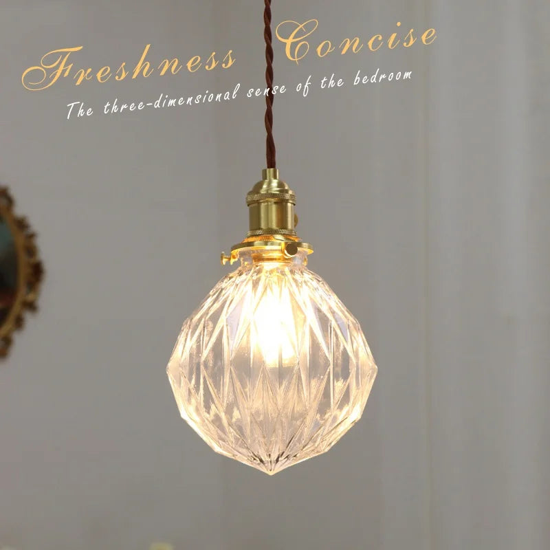 Afralia™ Modern LED Glass Copper Pendant Lamp | Nordic Style Hanging Light Fixtures