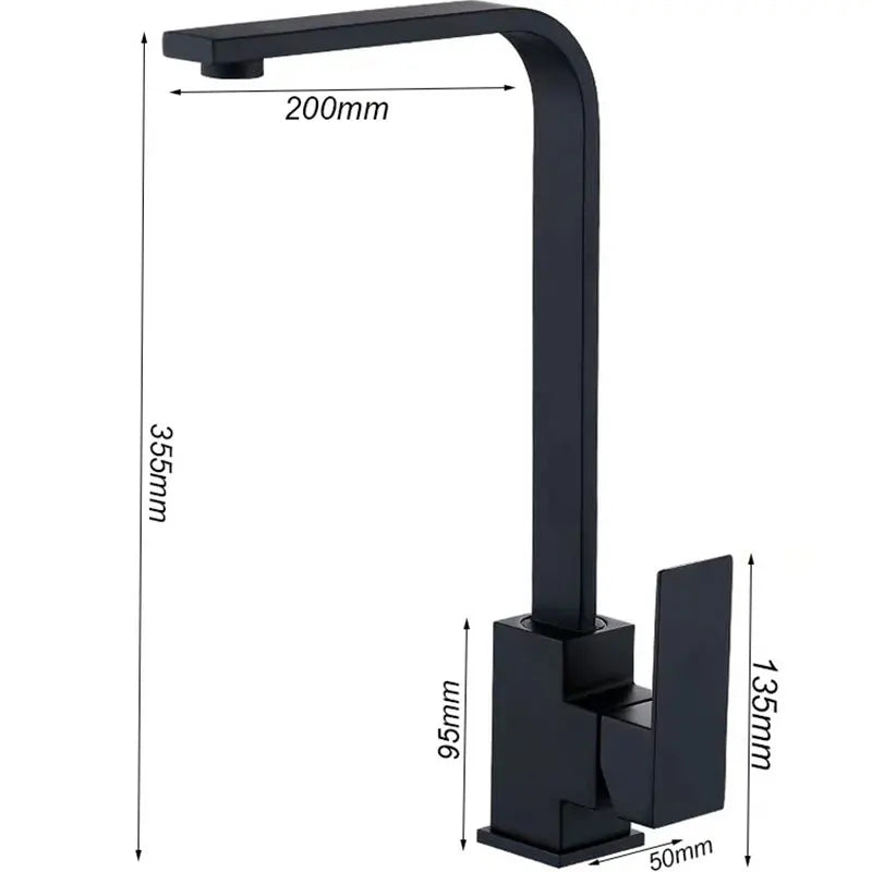Afralia™ Matte Black/Chrome Kitchen Faucet 360 ° Rotation Cold Hot Mixer Sink Tap.