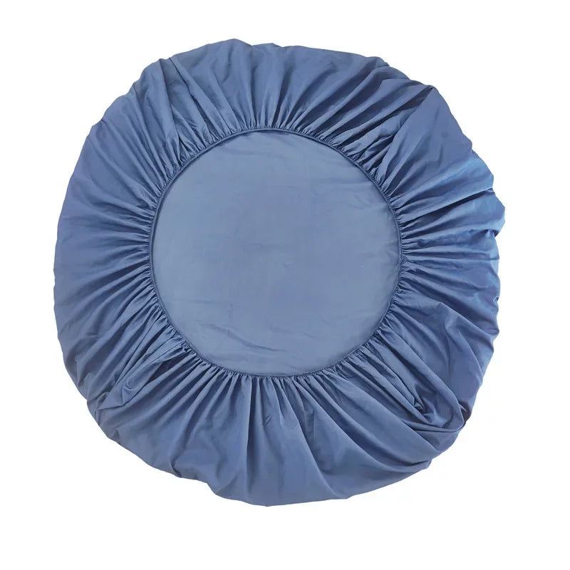 Afralia™ Solid Queen Fitted Sheet with Elastic Band for Single Double Beds