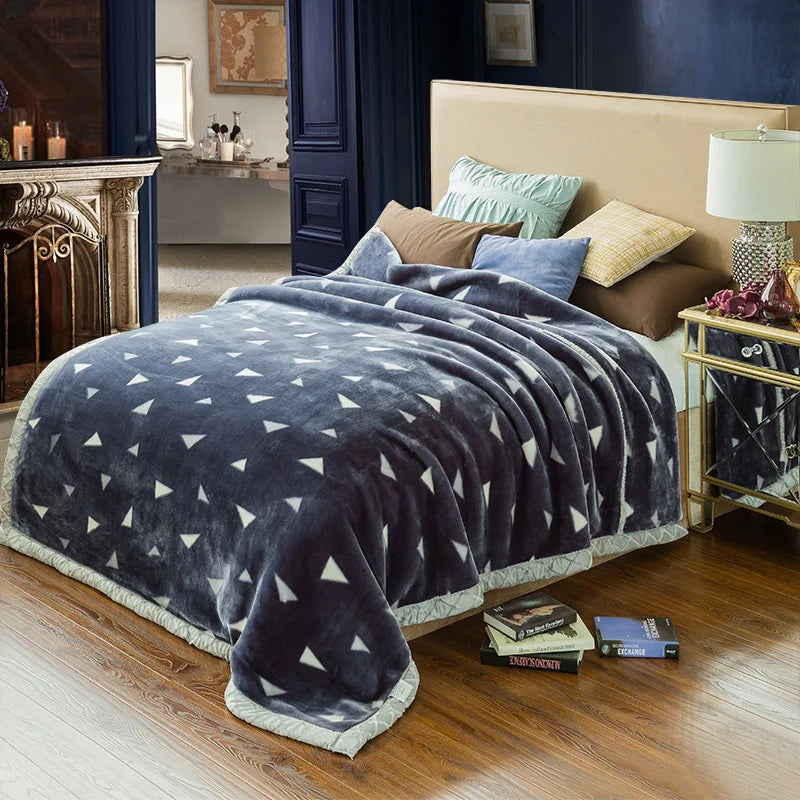 Afralia™ Double Layer Raschel Blankets: Soft Faux Fur Mink Throw for Beds