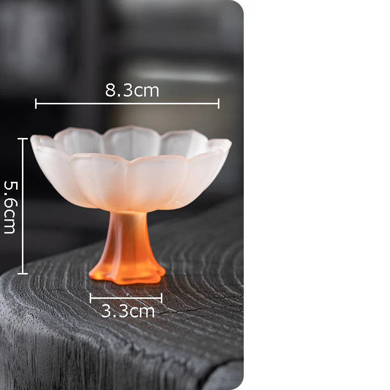 Afralia™ Lotus Flower Glass Tea Cups - Set of 2