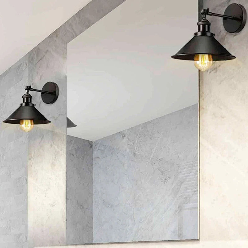 Afralia™ Industrial Wall Sconce Light with Adjustable Metal Lampshade