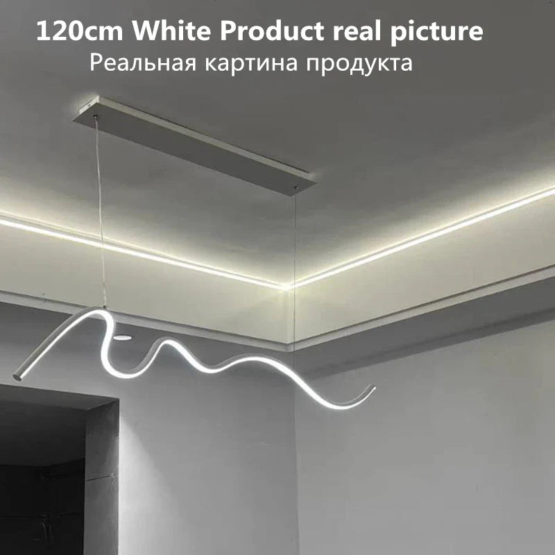 Afralia™ Modern Line Chandelier Pendant Light for Dining Kitchen Bar Décor