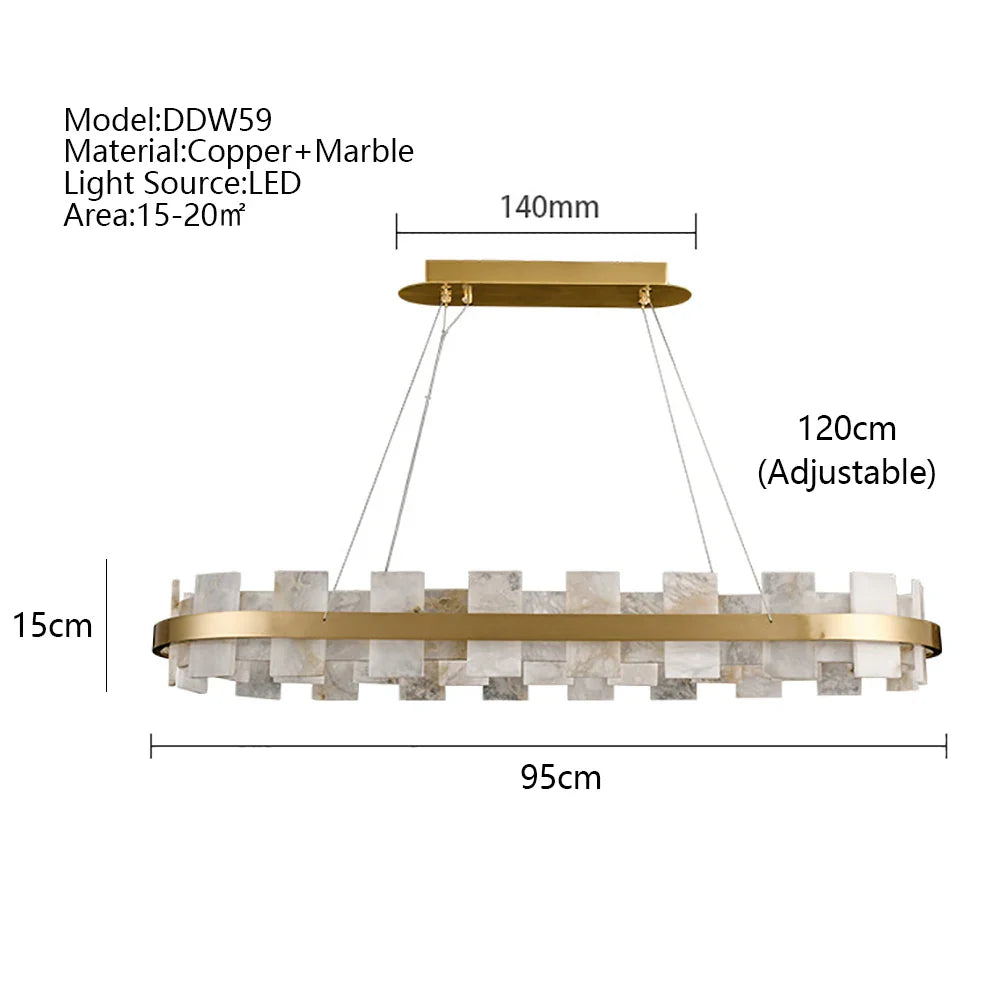 Afralia™ Marble Ceiling Chandelier: Luxury LED Hanging Lamp for Living Room Decor