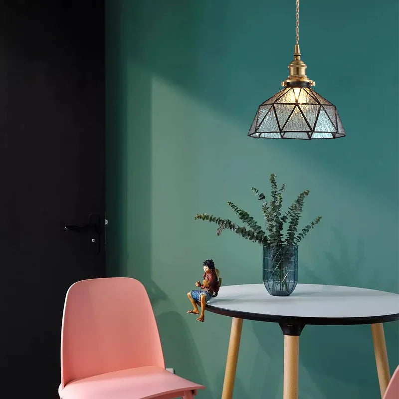 Afralia™ Blue Glass LED Pendant Light Fixture - Nordic Modern Hang Lamp