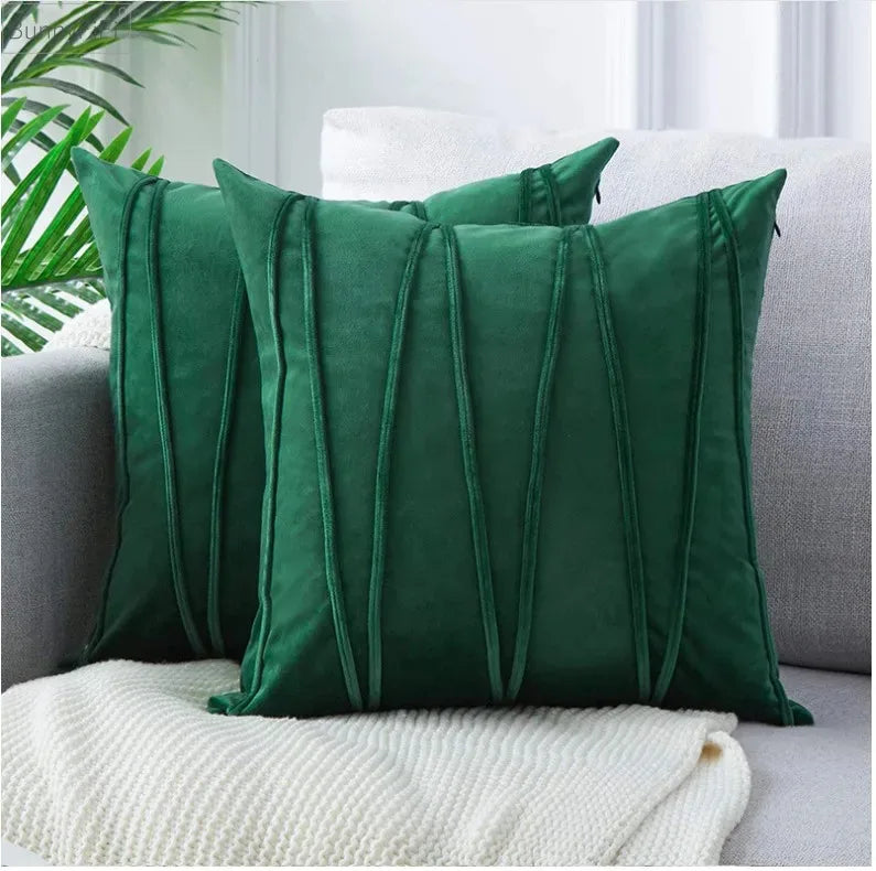 Luxurious Velvet Stripe Pillow Cover by Afralia™ for Stylish Home Decor
