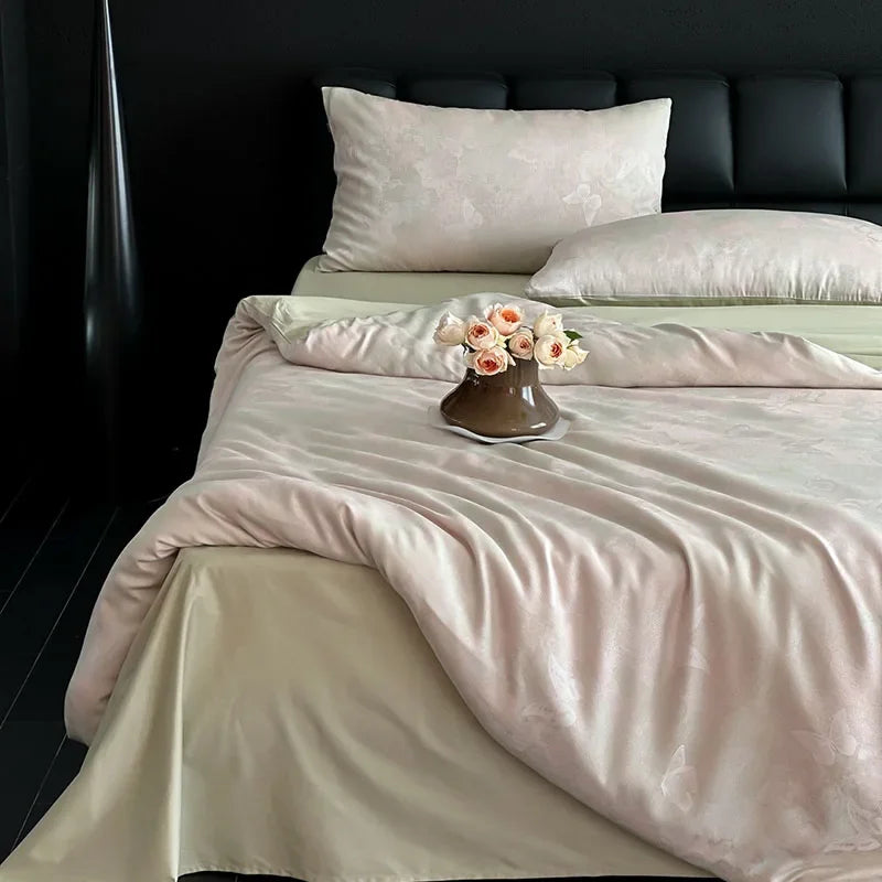 Afralia™ 100% Cotton Jacquard Bedding Set Double King Size Bedroom Decor