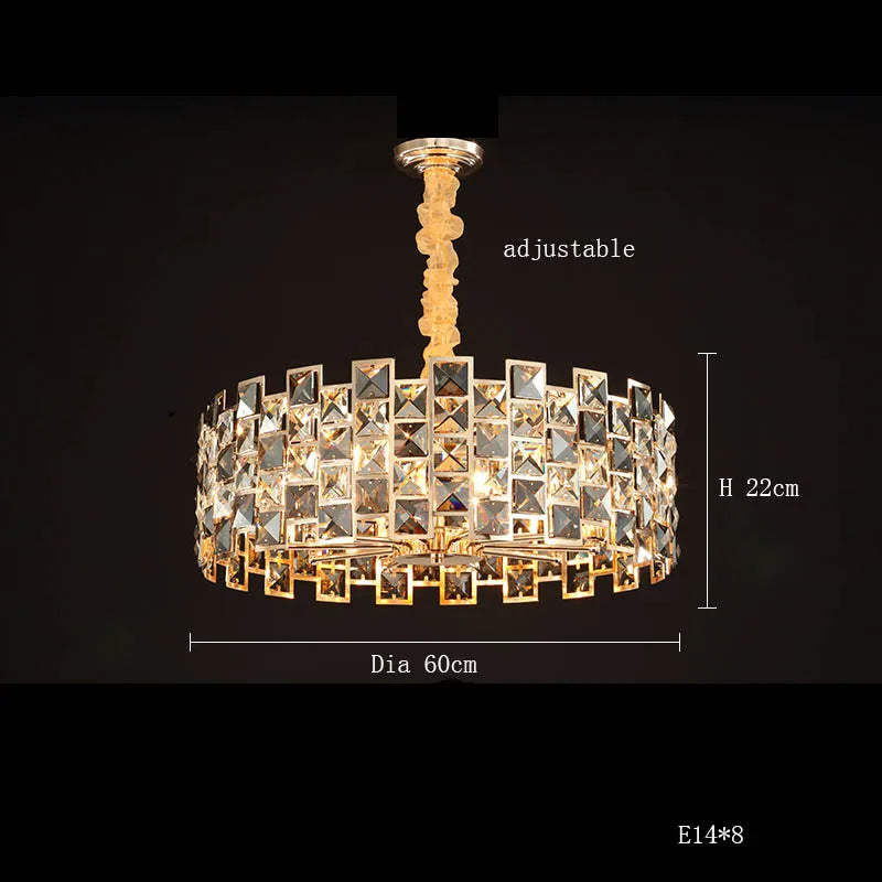 "2025 Afralia™ Crystal Gold Chandelier Pendant Lamp for Luxury Home Decor"