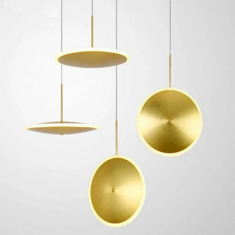 Afralia™ Gold LED Pendant Ceiling Light for Home Decor & Kitchen Island